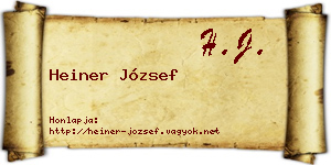 Heiner József névjegykártya